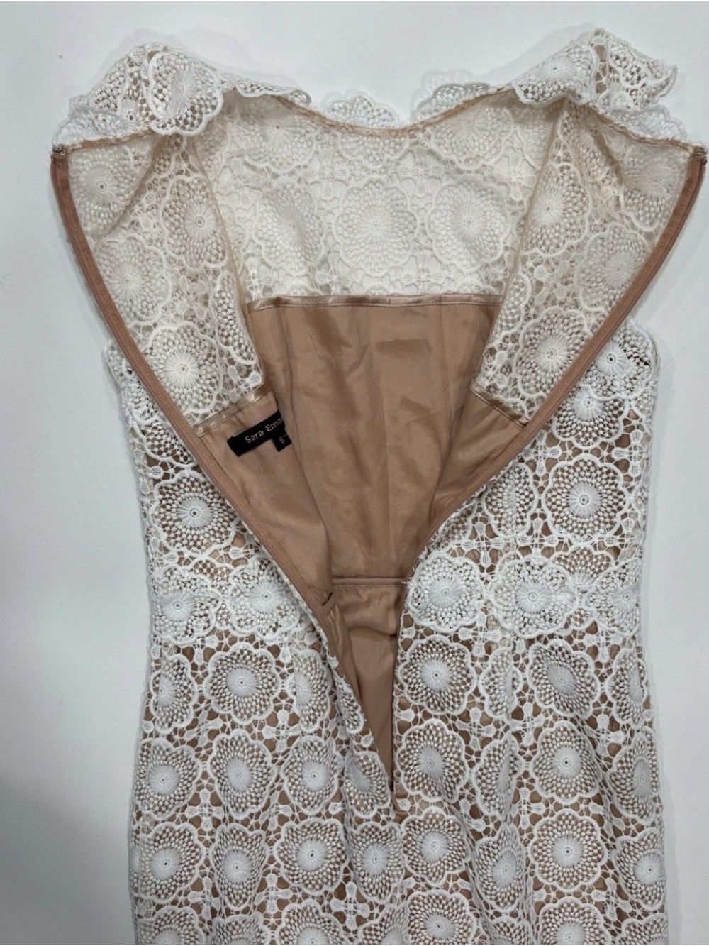 Anthropologie BHLDN Sara Emanuel Myla Sheath Dress Lace Broderie Embroidered - Picture 9 of 11
